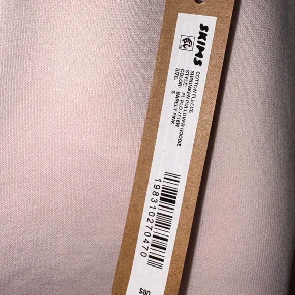 🩷 NWT SKIMS Barely Pink Hoodie Sz Small - Picture 4 of 4